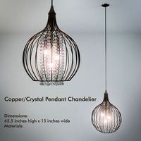 Copper Crystal Pendant Chandelier 3D Model