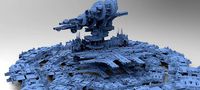 Sci-Fi City dystopia City Gris with mothership