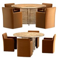 MATTIA ARMCHAIR ITALIAN TRAVERTINE TABLE