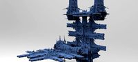 Sci-Fi City dystopia base Grid ground