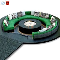 Circular Pool Lounge Fire Pit
