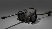 PAK-40 German anti tank gun WW2 Recoil Animation Camouflage