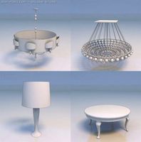 Lights table round table 3D Model