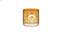 Bougie parfume en cramique jaune motif floral blanc