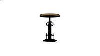 Tabouret reglable en manguier et metal noir