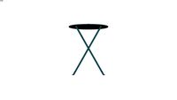 GUINGUETTE - Table de jardin pliante en metal bleu canard 2 personnes D58