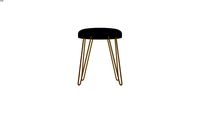 Tabouret bleu marine et pieds en metal dore