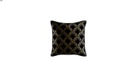 Coussin en coton noir motifs graphiques dores 45x45