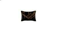 Coussin en velours gris motifs graphiques dores 35x50