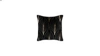 Coussin en velours noir motifs graphiques dores 45x45