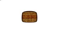 Pouf en jute imprime dore