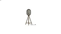 Lampadaire trepied en metal dore H153