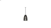 Suspension en rotin tresse et metal blanc
