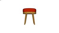 MICK - Tabouret terracotta et pieds en hevea
