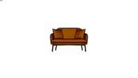 SACHA - Banquette 2 places en velours jaune moutarde