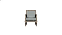 CASANOVA - Fauteuil en lin lav gris clair