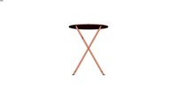 CONFETTI - Table de jardin pliante en metal rose D58