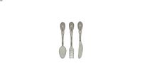 SYLVESTRE - Dco murale 3 couverts en mtal L 18 cm Argent