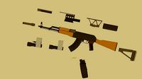 low poly AK47 model
