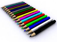 Colored Pencils 3D Model