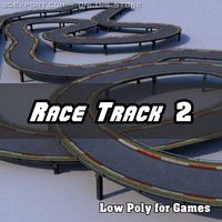 Low Polygon Race Track 2 3D Model