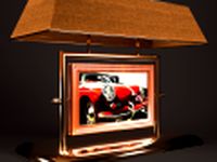 Golden Table Lamp with Rotating Picture Frame SALE 3D Model