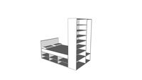IKEA PLATSA double bed with built-in wardrobe and storage units 2D+3D-LITE