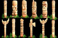 Stylized Tiki Totems