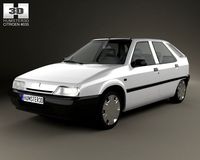 Citroen ZX 5door hatchback 1991 3D Model