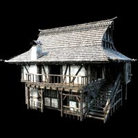 JAPAN CHINESE HOUSE ASIAN FEUDAL HUT DOJO CABIN VILLAGE SAMURAI