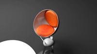 The Hemisphere Chair spherical with fiberglass and chrome