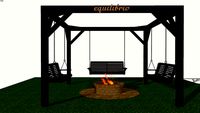 swing, arbor, bonfire, place of rest, качели, беседка, костер, место отдыха