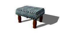 3 - BANQUETA MARROCOS TRICÔ COM IKAT VERDE E AZUL (8296) - Center Festas