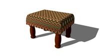 2 - BANQUETA MARROCOS TRICÔ COM IKAT TERRA COTA (8297) - Center Festas