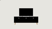 Rack Evoque Preto 159 cm MOBLY