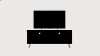 Rack Evoque Preto 129 cm MOBLY