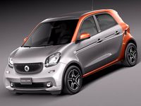 Smart ForFour 2015 3D Model