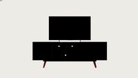 Rack Retrô Weimar Preto 162 cm MOBLY