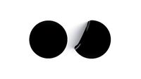Two Black Round Stickers - smooth and curved sticky labels