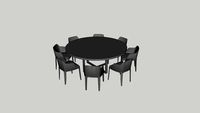 Dummy, dining table, round table 200 GHD