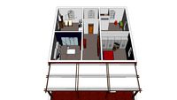 cucina aperta e secondo bagno