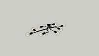 Brock 8 Heads Vintage Iron Multiple Rod Ceiling Light