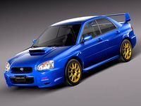 Subaru Impreza STi 2003 to 2005 3D Model