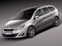 Peugeot 308 SW 2014 3D Model