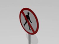 No pedestrians sign 3D Model