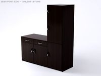 Triple Refrigerator Unit 3D Model
