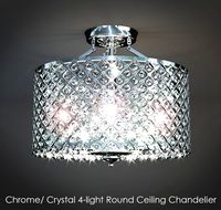 ChromeCrystal 4light Round Ceiling Chandelier 3D Model