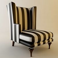 HighBack Zebra Chair 3D Model
