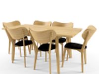 Nice oak table and chair 3D Model