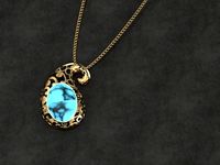 Paisley turquoise pendant 3D Model